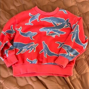 Kids Red Whale Print Sweatshirt